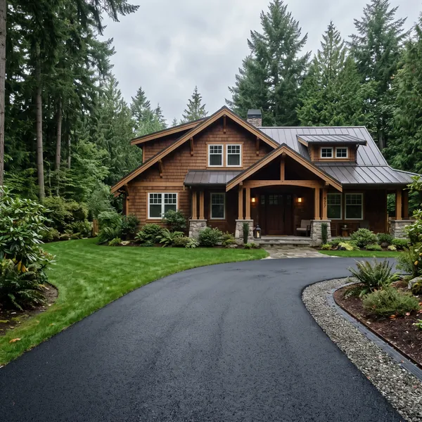 Asphalt driveway at a Northwest home